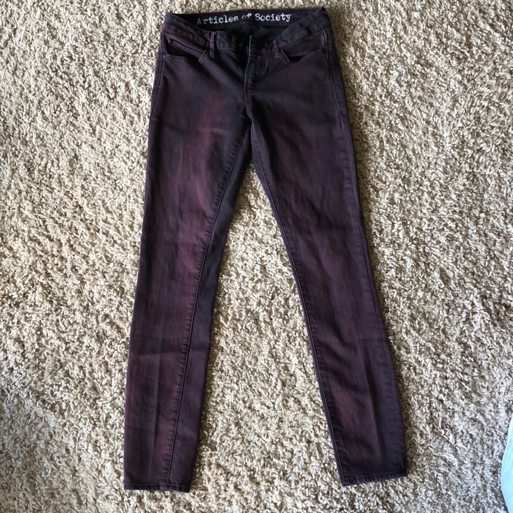 Burgundy jeans